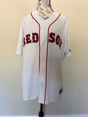 Russell Athletic White Red "Red Sox" Baseball Jersey